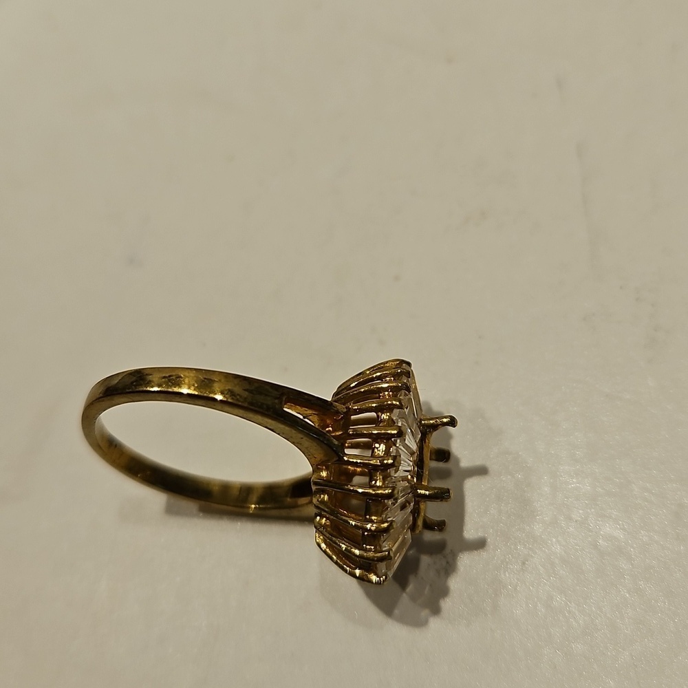 4 Goldtone & Rhinestone 6.5 Women's Prong Ring Setting - Picture 11 of 11